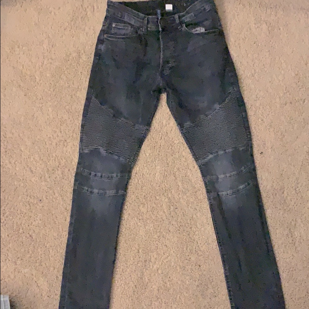 Dark blue Moto skinny jeans